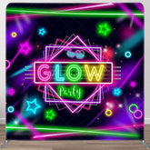 Aperturee - Aperturee Glitter Glow Party Fabric Backdrop Cover for Birthday